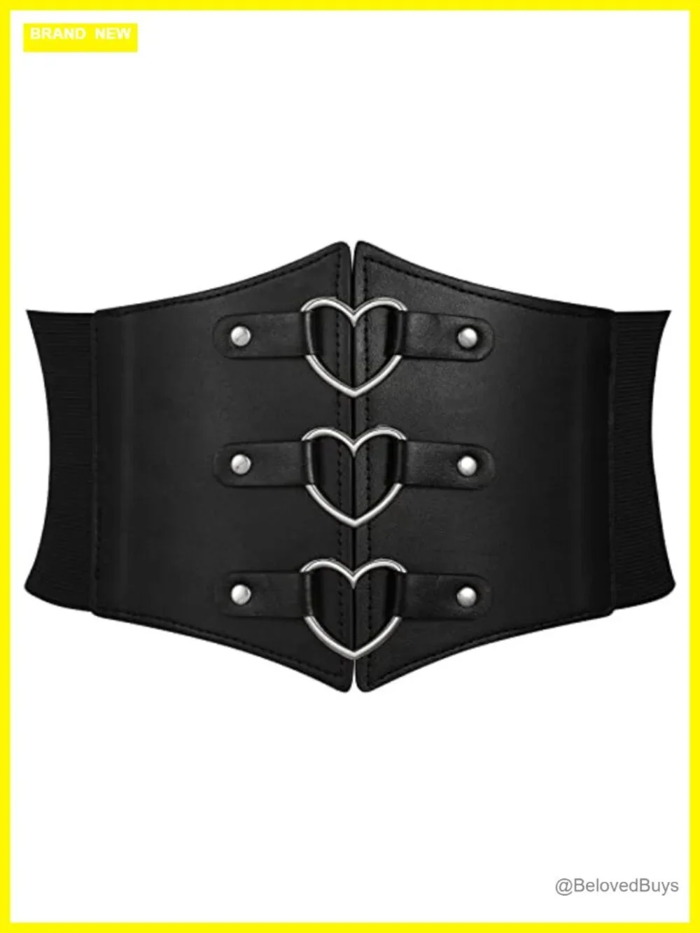 Women Corset Belt Faux Leather Elastic Waist Cincher Halloween Costume Accessory